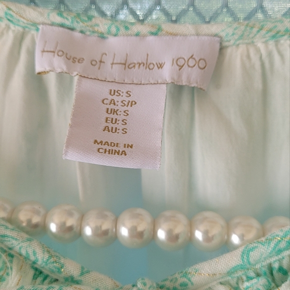 House of Harlow 1960 Green Paisley Mini Dress - Picture 4 of 5